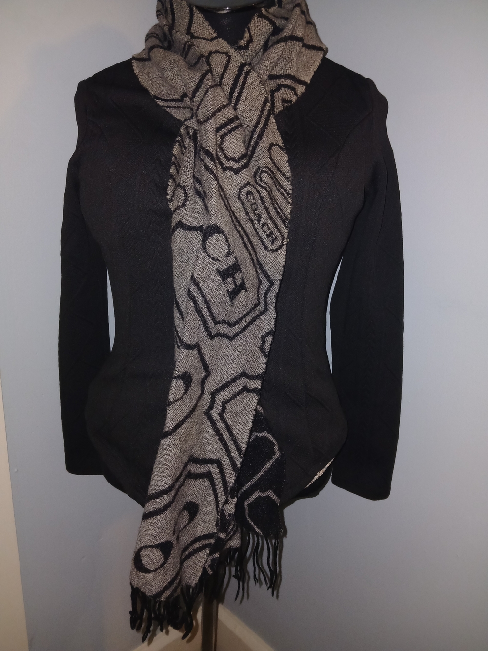 Black & Gray Coach Scarf